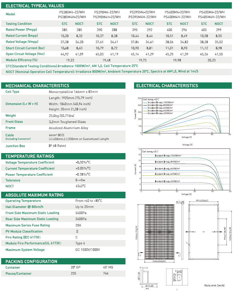 Phono Solar 400Wp PS400M6-18/VH