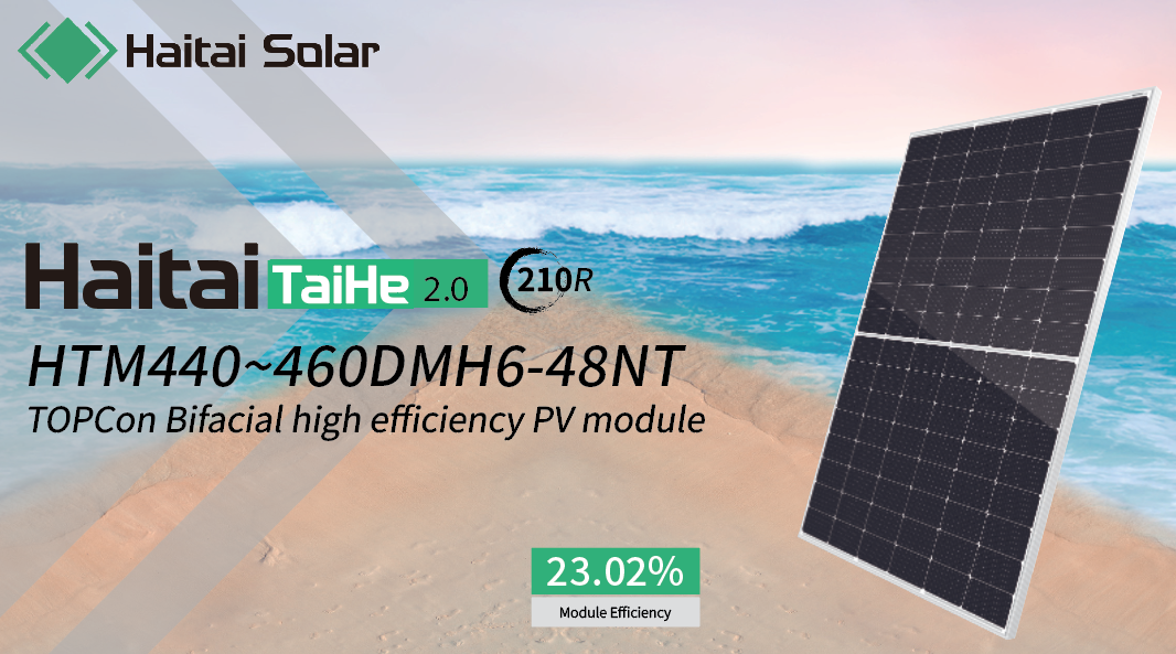 Haitai PV Panel HTM450 Topcon Bifacial EVO2 (Silver/White)