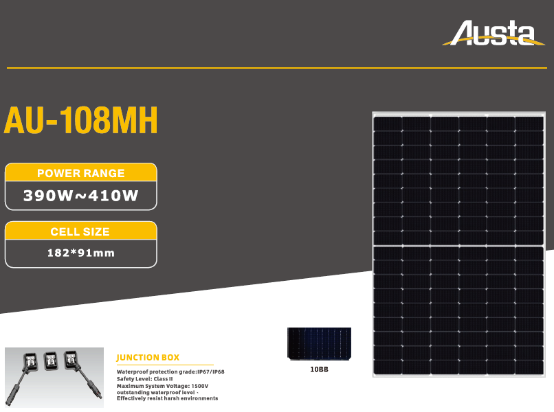 Austa Solar 410WP AU410-27V-MHB